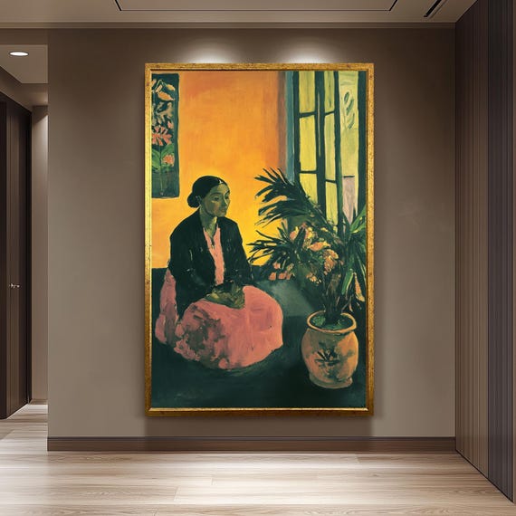 Matisse Style Woman Portrait Canvas Wall Art Colorful Abstract Decor For Living Room Bedroom Or Office Unique Gift Modern Lovers