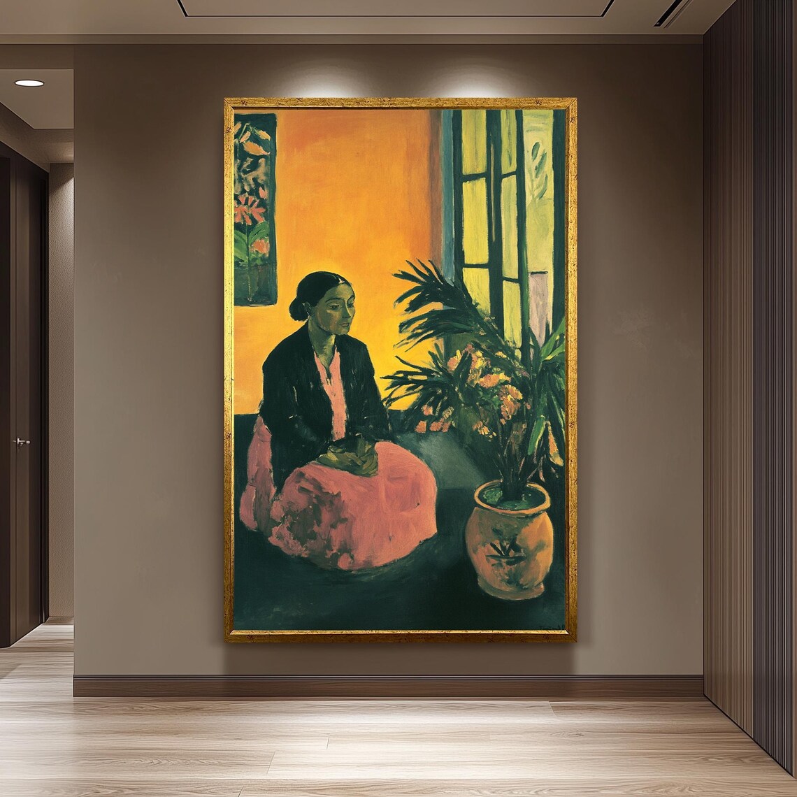 Matisse Inspired Seated Woman Portrait Fauvist Colorful Gallery Art Print