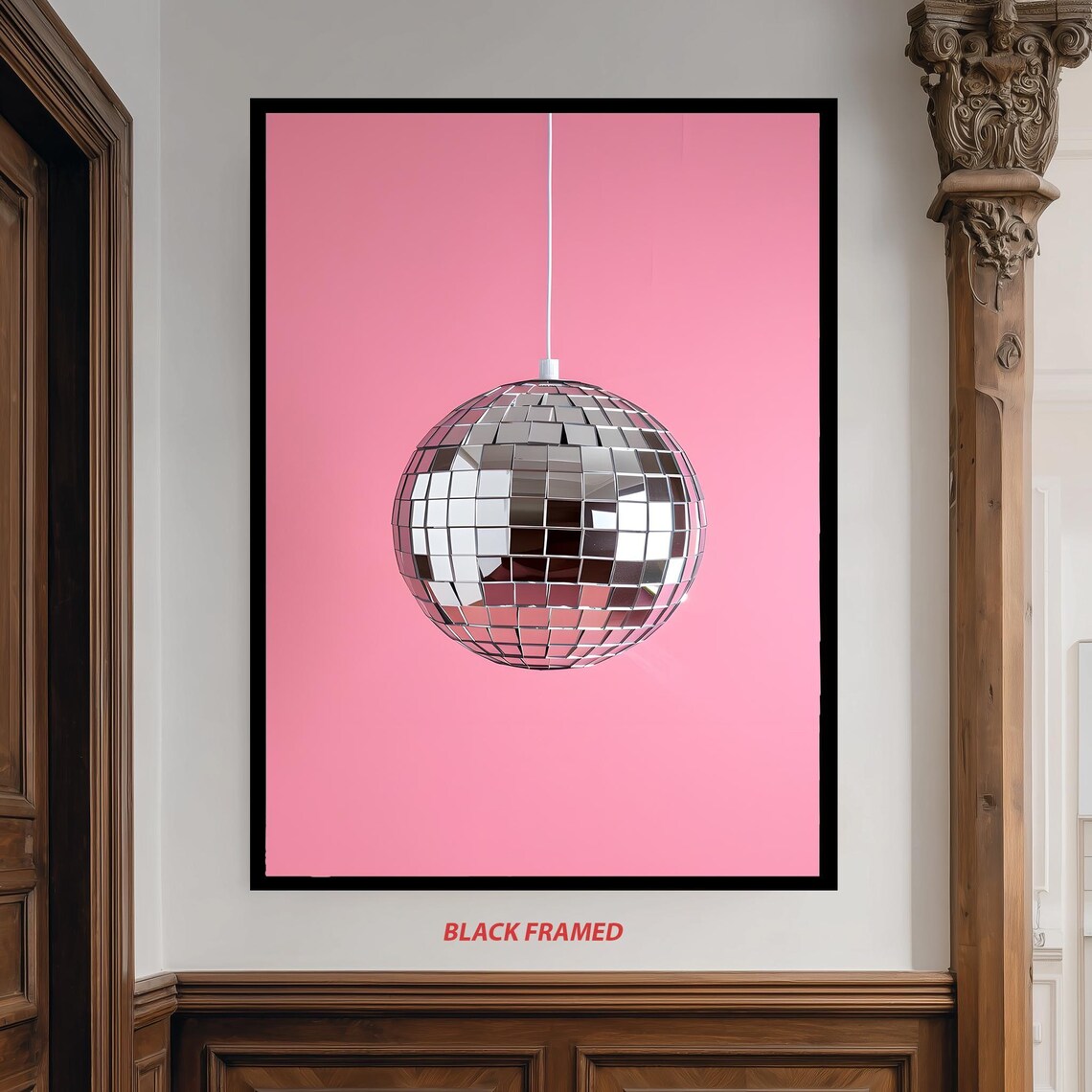 Disco Ball Art Print, Retro Mirror Sphere