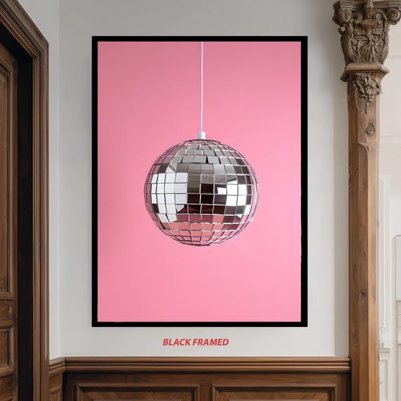 Disco Ball Art Print, Retro Mirror Sphere