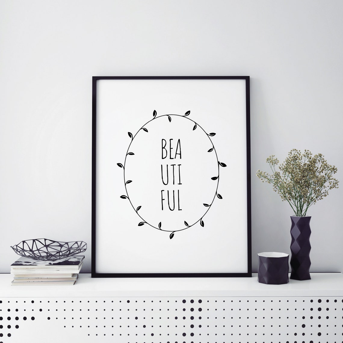 Beautiful Inspirational Quote Framed Print Wood Frame Finish Preview - Image 3