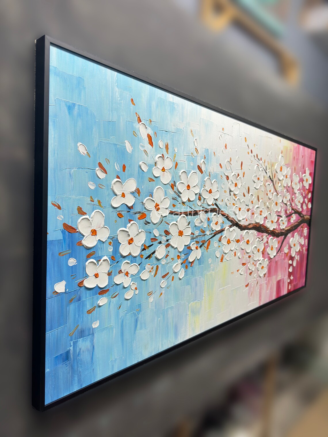 Cherry Blossom Tree Oil Painting, Boho Spring Art Print - Image 5