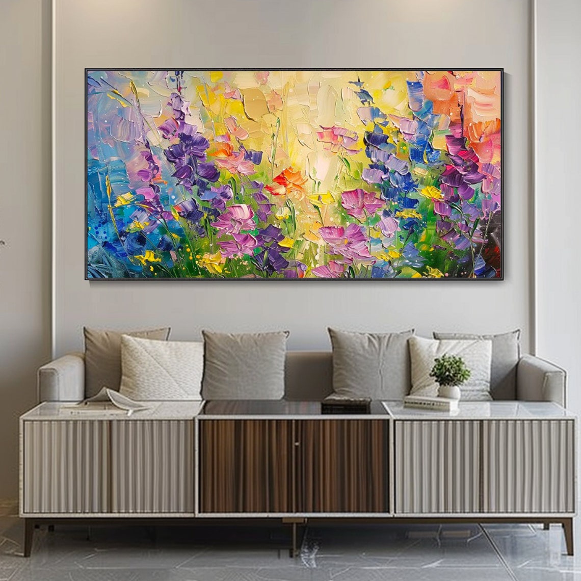 Colorful Wildflower Garden Vibrant Impasto Floral Art Poster - Image 4