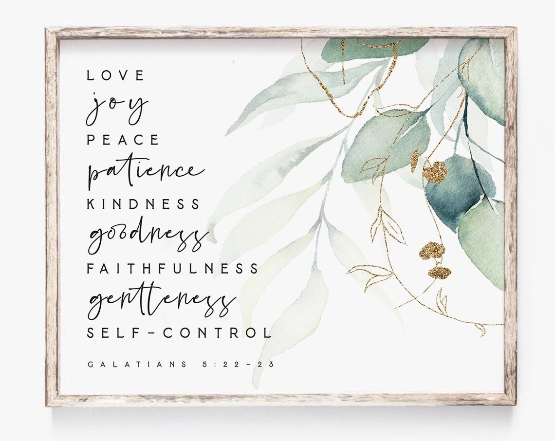 Fruit of the Spirit Bible Verse Sign, Farmhouse Art Print - Image 2