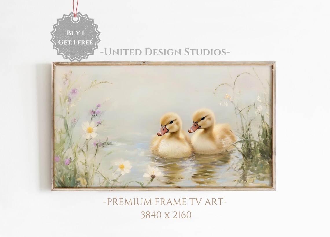 Cute Easter Ducklings Spring Farmhouse Art Print