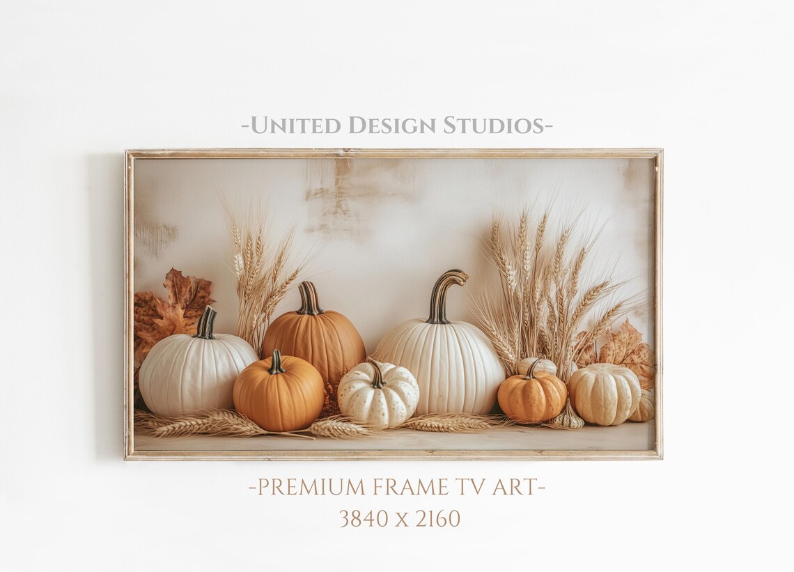 Pumpkin Painting Fall Art Print for Frame TV