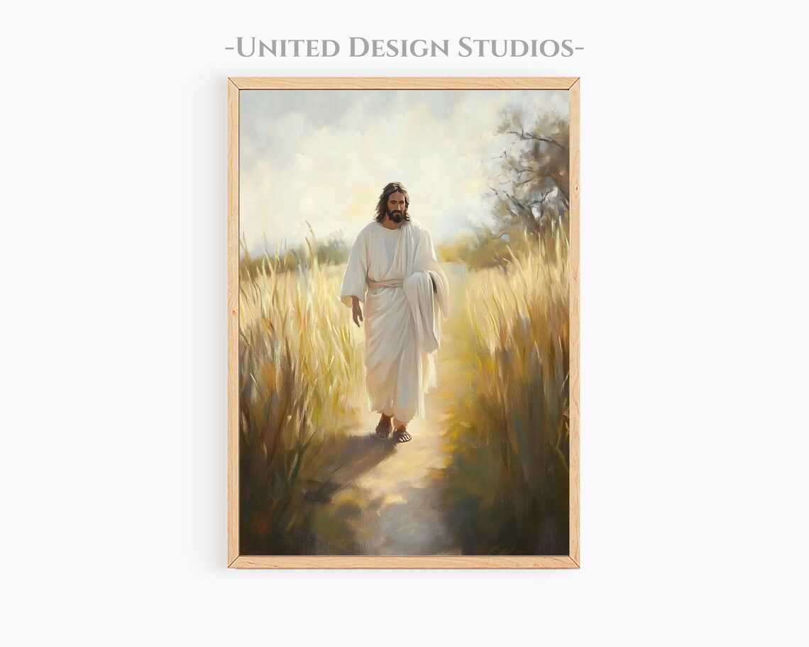 Jesus Walking Modern Christian Art Print, Jesus Is King