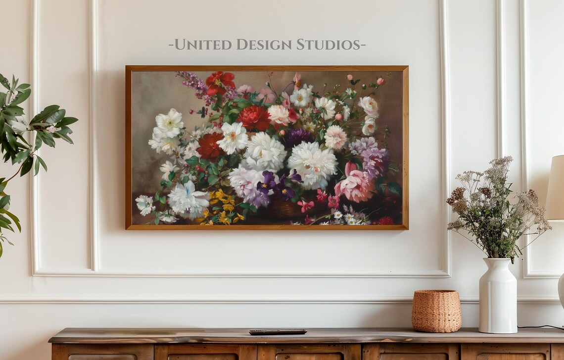 Colorful Floral Bouquet Oil Painting Romantic Flower Art Poster - Image 4
