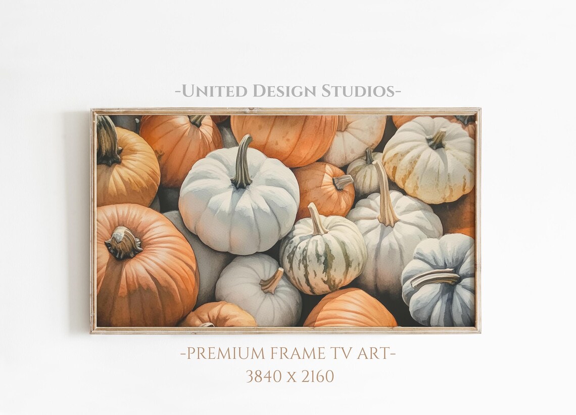 Pumpkin Painting Fall Frame TV Art Poster