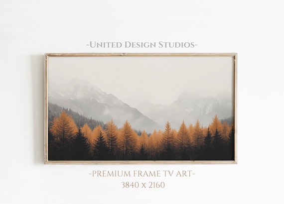 Fall Frame Tv Art Fall Painting Of Mountain Landscape With Fall Foliage Colorado Fall Tv Art Farmhouse Fall Tv Artwork