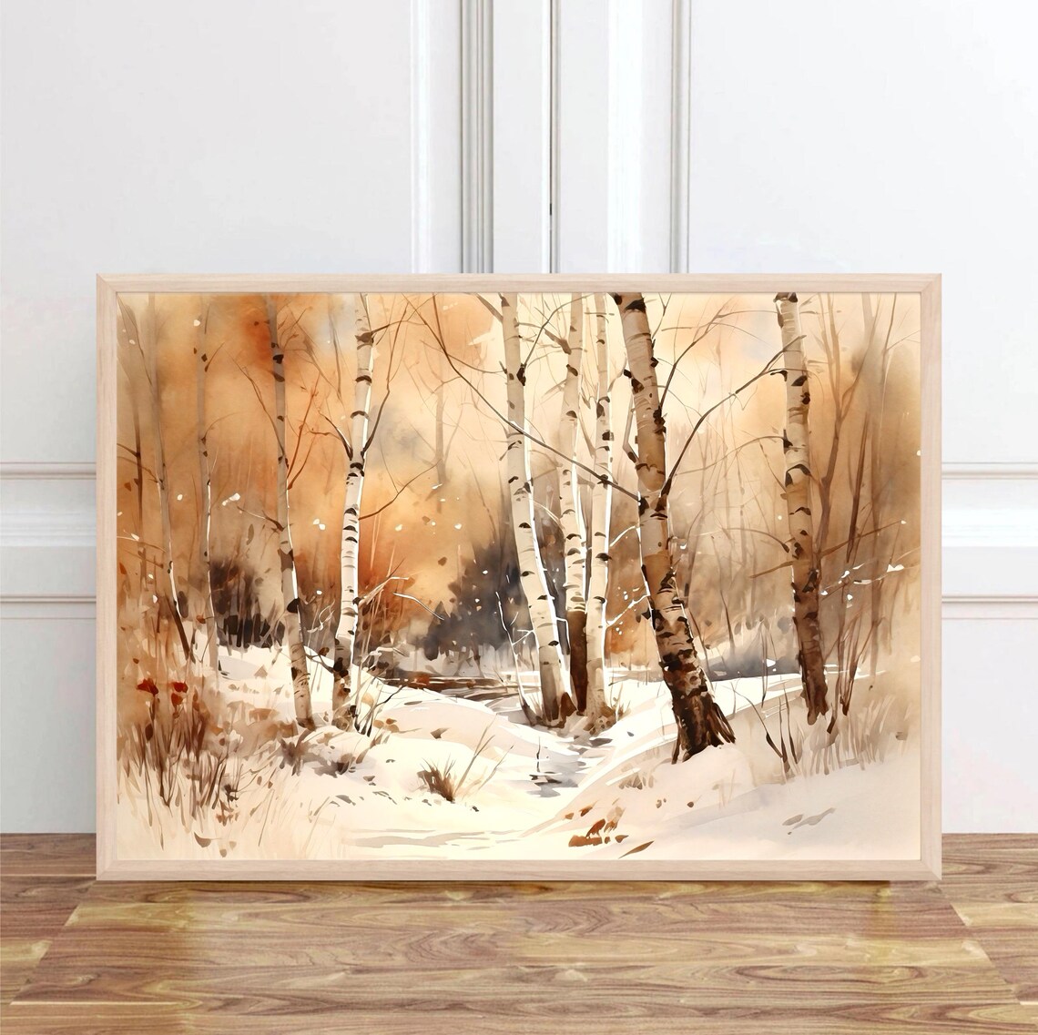 Winter Forest Watercolor Art Print, Snowy Forest - Image 2