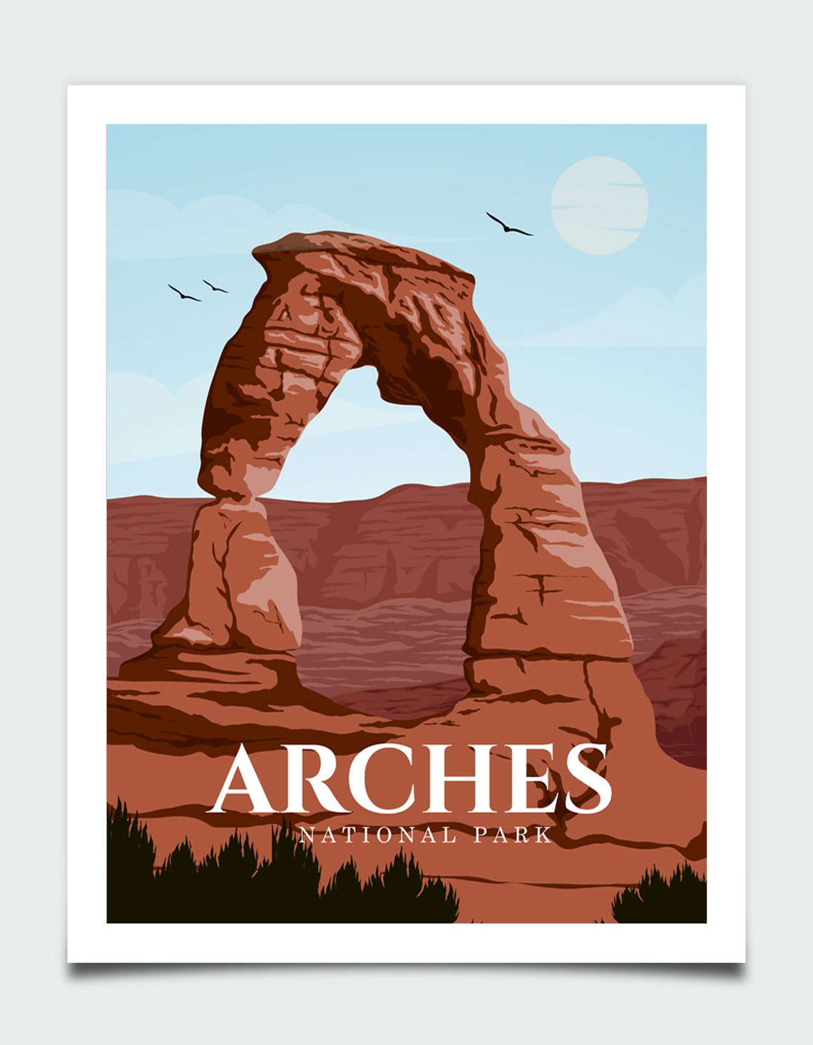 Arches National Park Red Rock Arch Utah Desert Travel Poster - Image 3