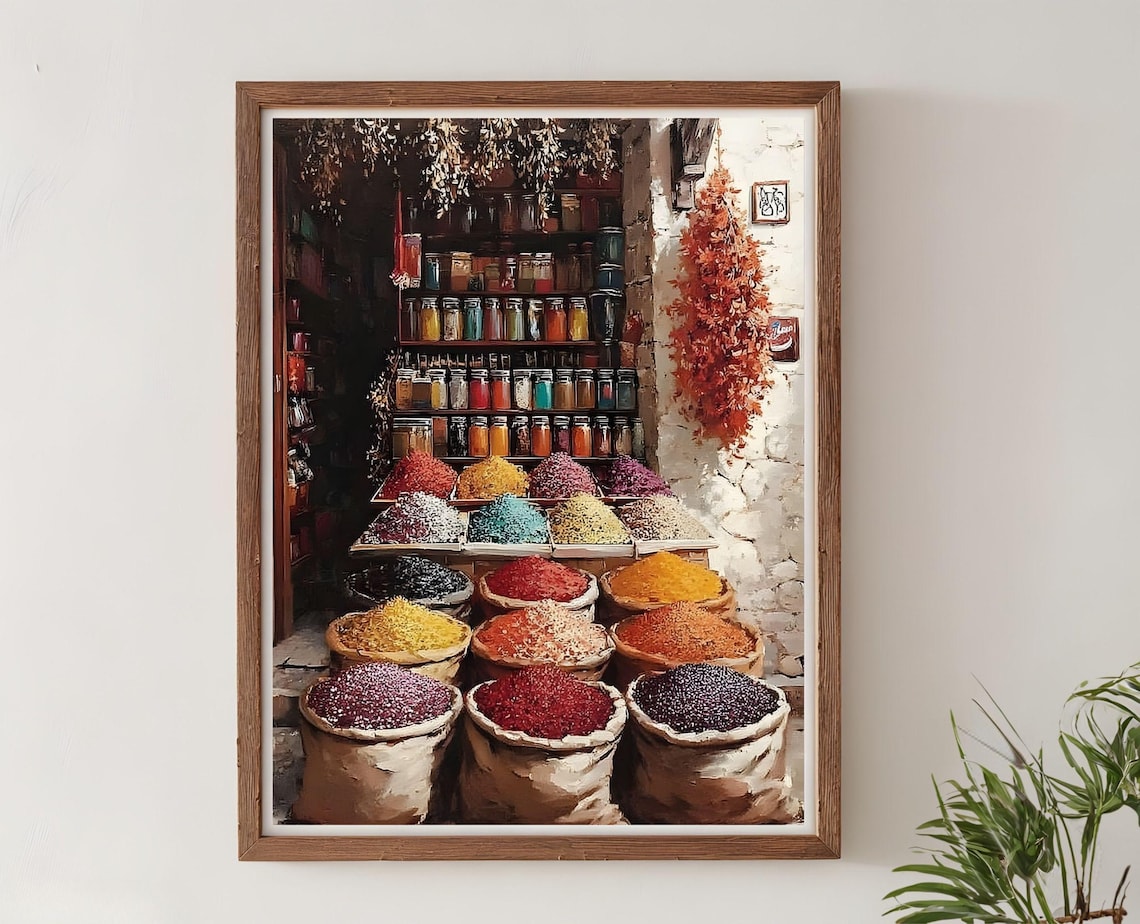 Punjab Spice Store Poster, Punjabi Kitchen Art