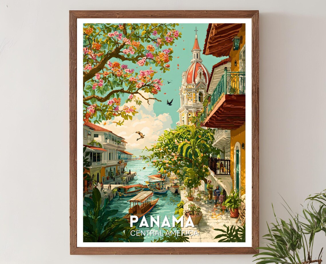 Panama Travel Poster, Central America City Art