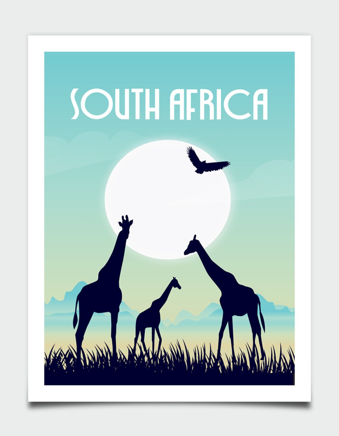 South Africa Retro Travel Poster, Africa Wall Art - Image 4