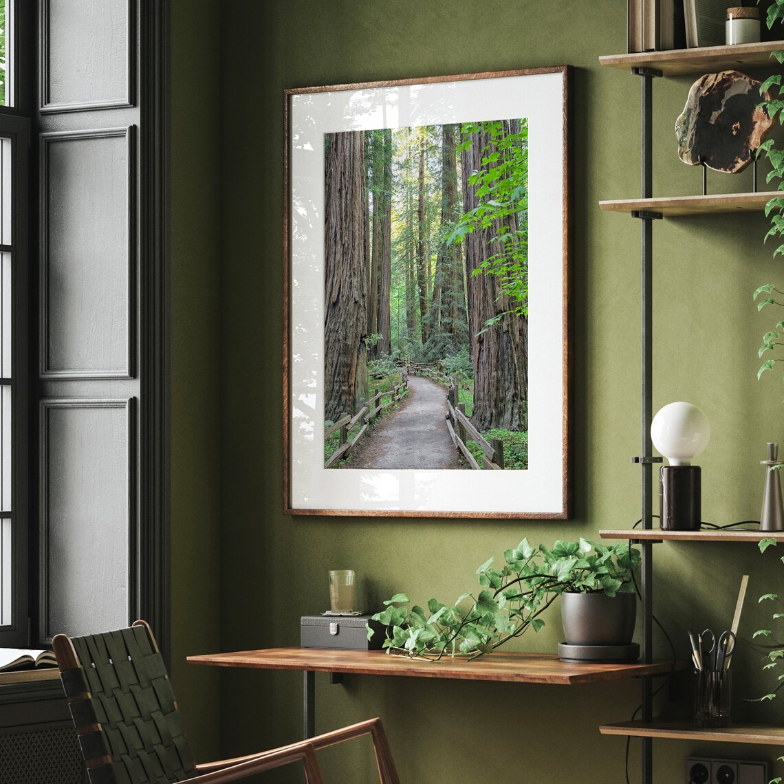 California Redwood Trees Forest Nature Art Print - Image 2