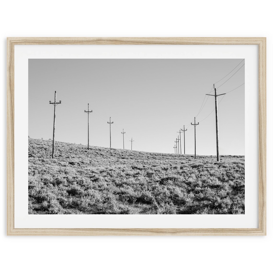 Black And White Telephone Poles Sagebrush Hill Minimalist West Poster