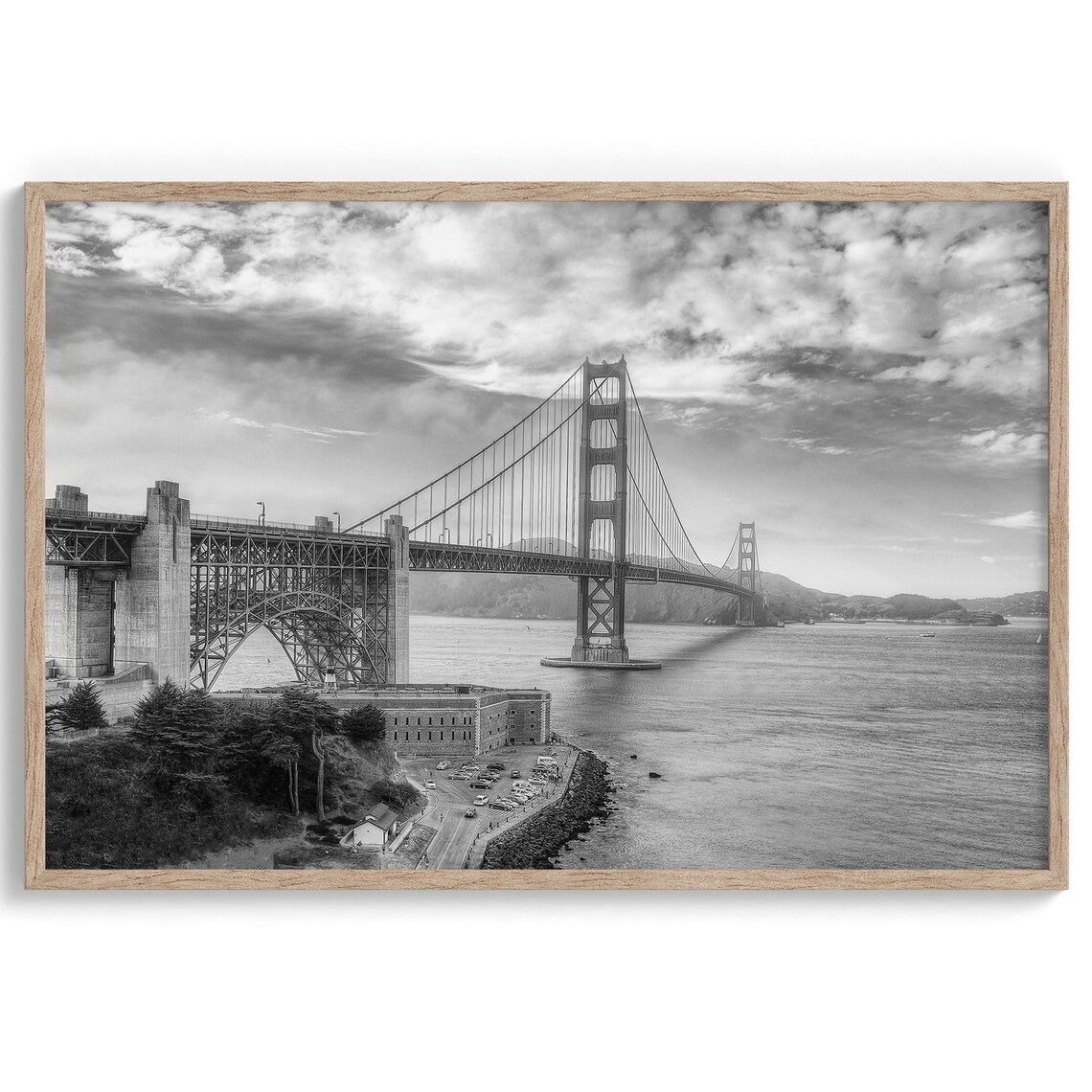 Golden Gate Bridge, San Francisco Black And White Poster Print - Image 4
