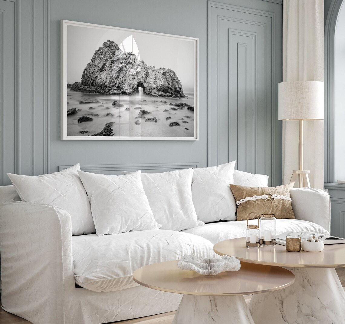 Big Sur Beach Black And White Art Print, Coastal View - Image 3