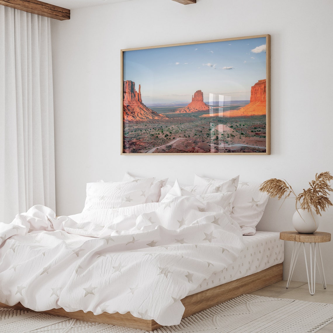Monument Valley Red Rock Buttes Golden Light Desert Skyline Poster - Image 3