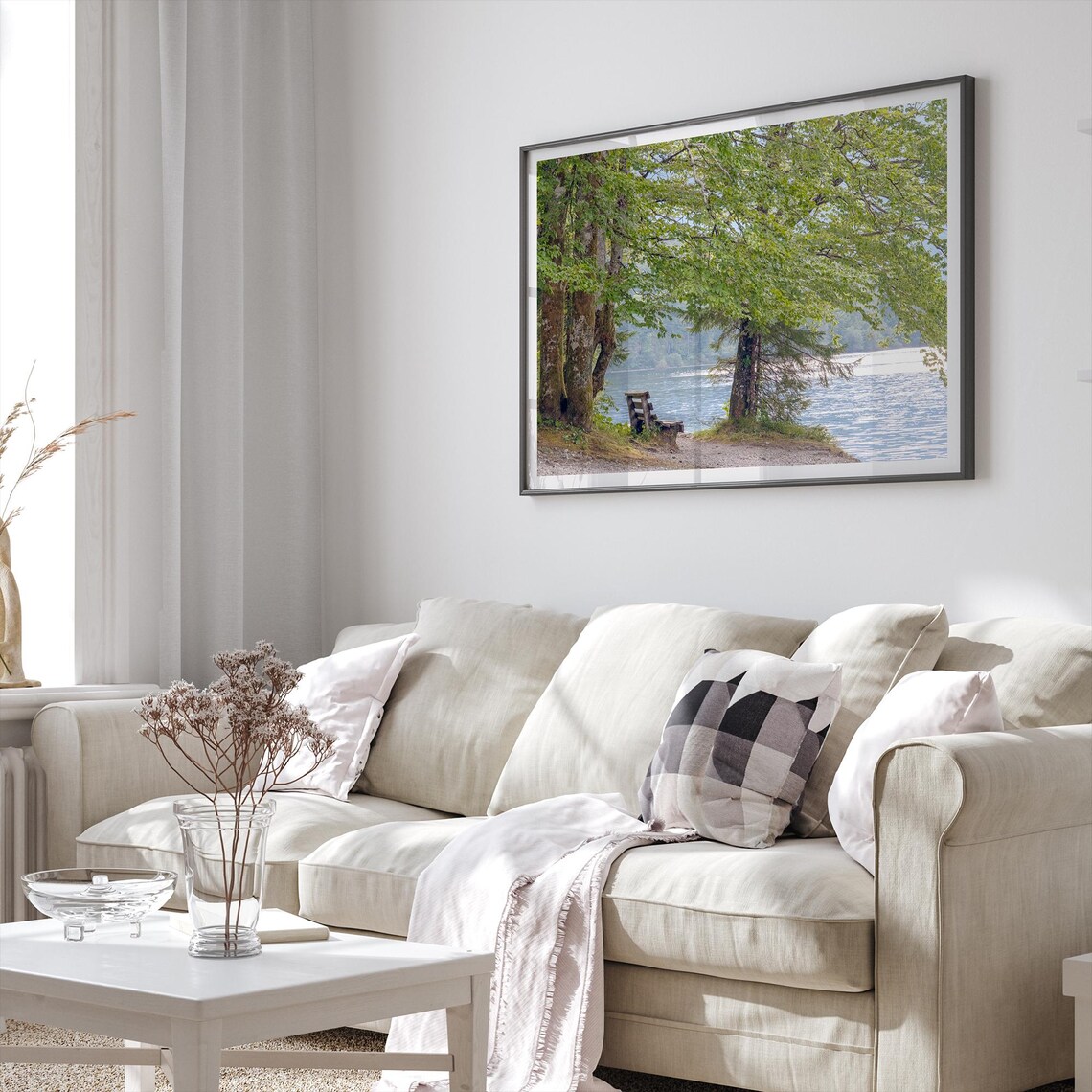 Serene Beach Lake Tree Fine Art Photography Print - Image 3