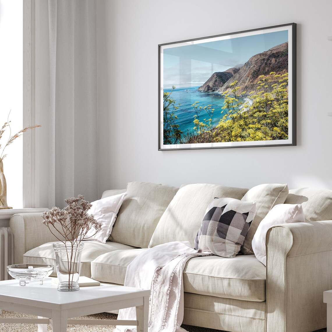 Big Sur Coastal Flowers Art Print, California Coast - Image 3