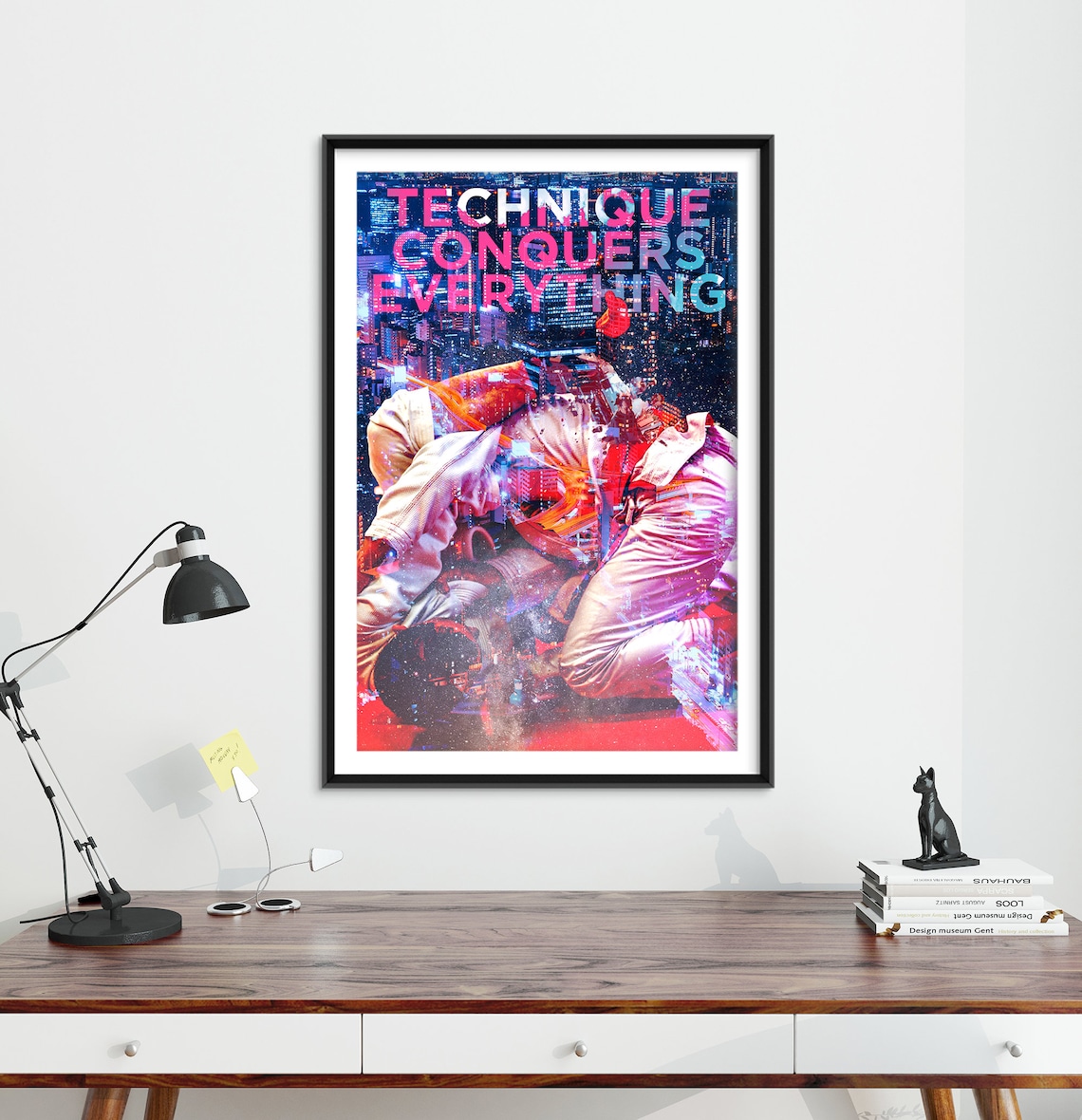 Jiu Jitsu Just Train Motivation Quote Art Print - Image 3