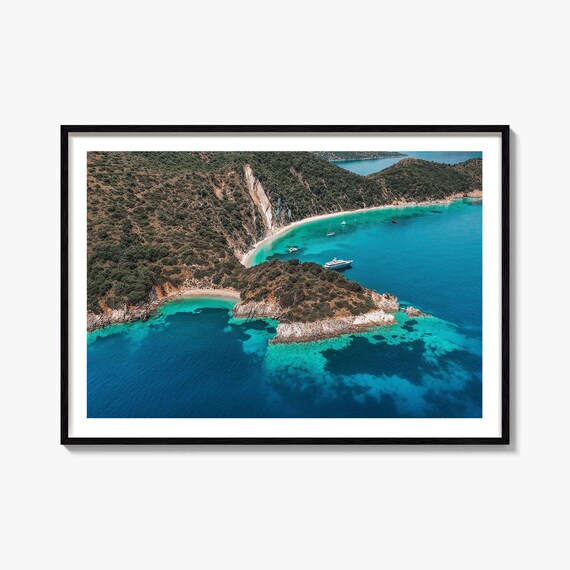 Turquoise Island Cove Aerial Coastal Tropical Paradise Photo Poster