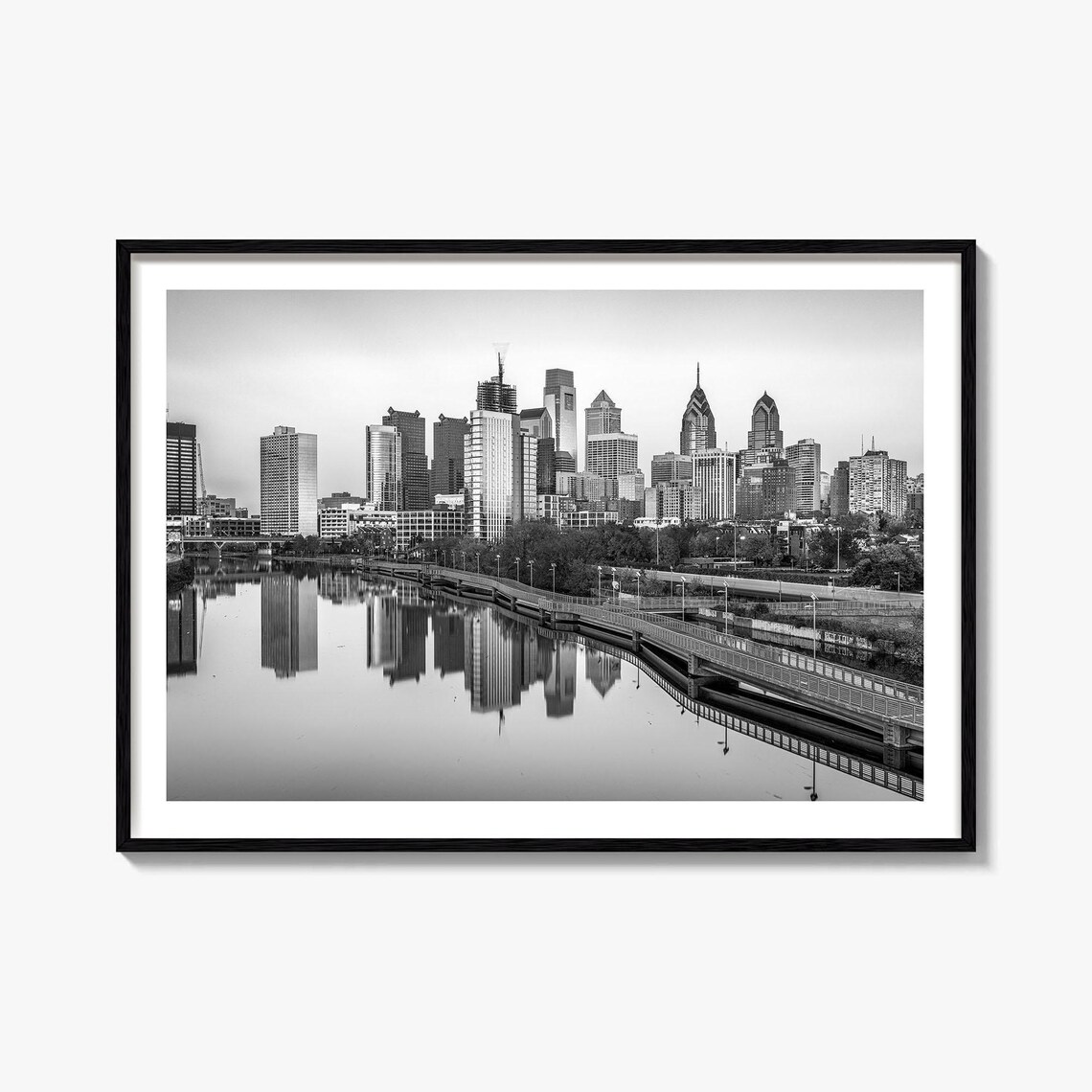 Pennsylvania Black And White Travel Map Poster
