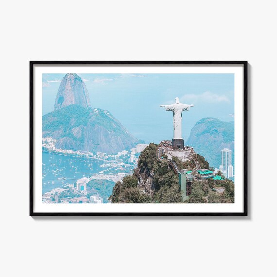 Christ the Redeemer Rio de Janeiro Brazil Statue Mountain View Poster