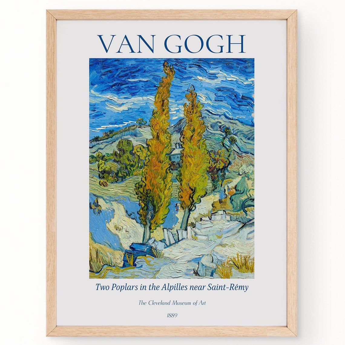 Van Gogh Art Print Two Poplars In The Alpilles Near Saint Rmy Van Gogh Exhibition Poster Van Gogh Painting Nature Wall Art