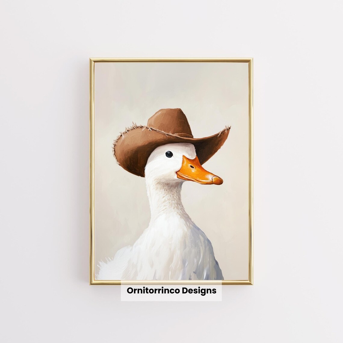 Duck Wearing Cowboy Hat, Western Home Decor