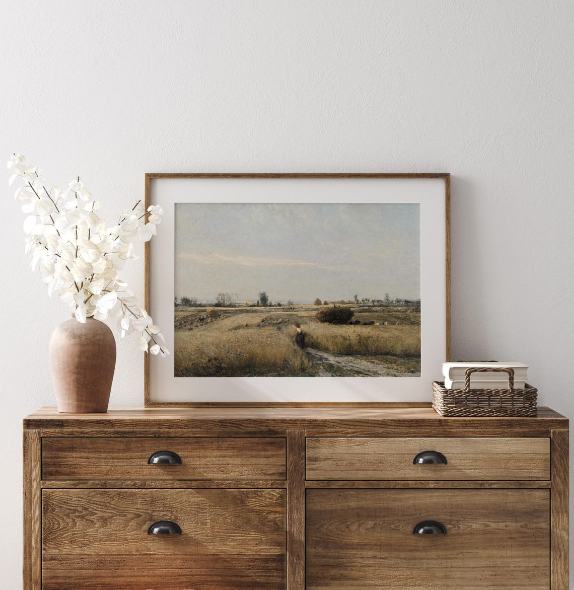 Golden Wheat Field Harvest Vintage Countryside Farm Landscape Poster - Image 3