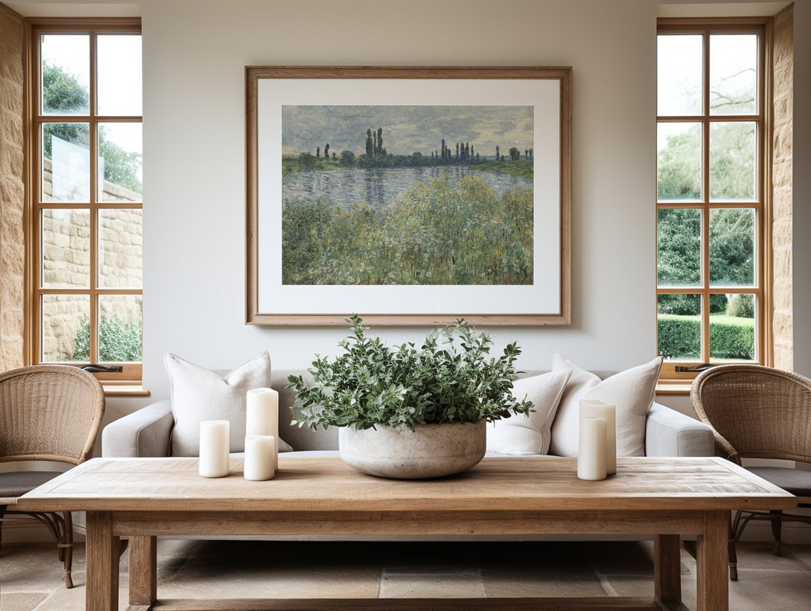Monet Spring River Landscape Impressionist Poplar Trees Wall Poster - Image 4