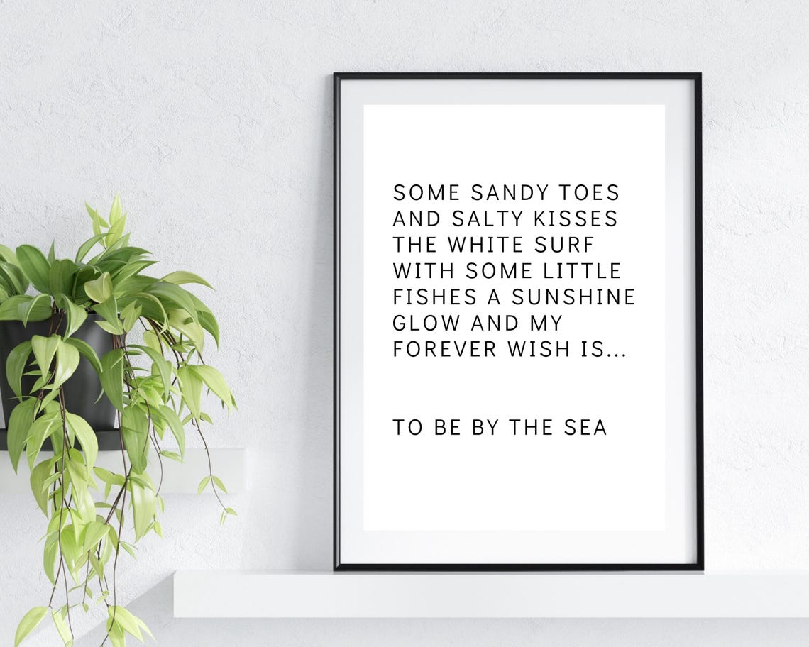To Be By The Sea Beach Poem Minimalist Black Typography Poster - Image 3