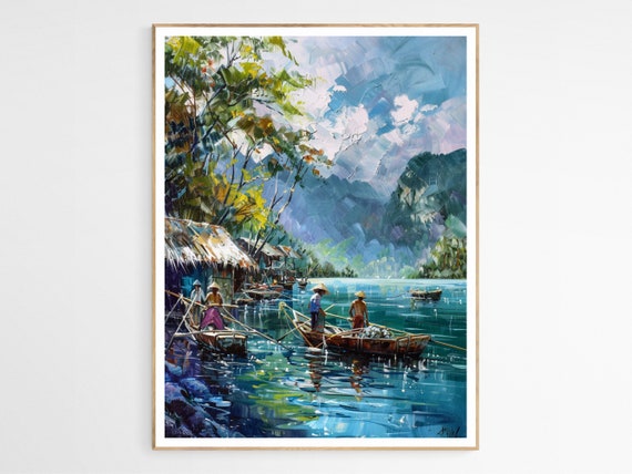 Fishing Island Filipino Villagers Art Print Beautiful Wall Captivating Lifestyle Ideal Home Decor Gift