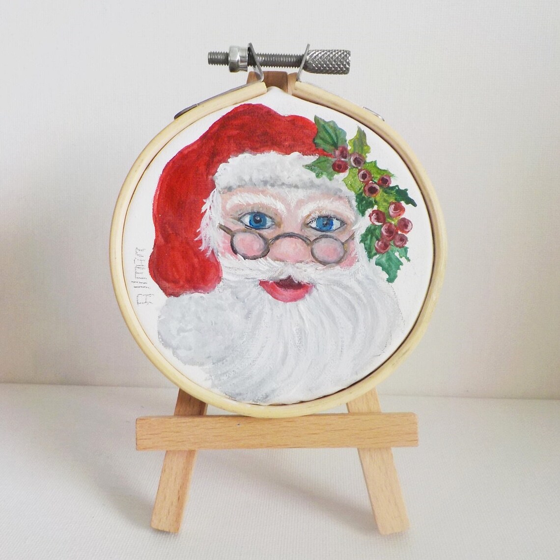 Santa Watercolor Christmas Ornament Art Print - Image 2