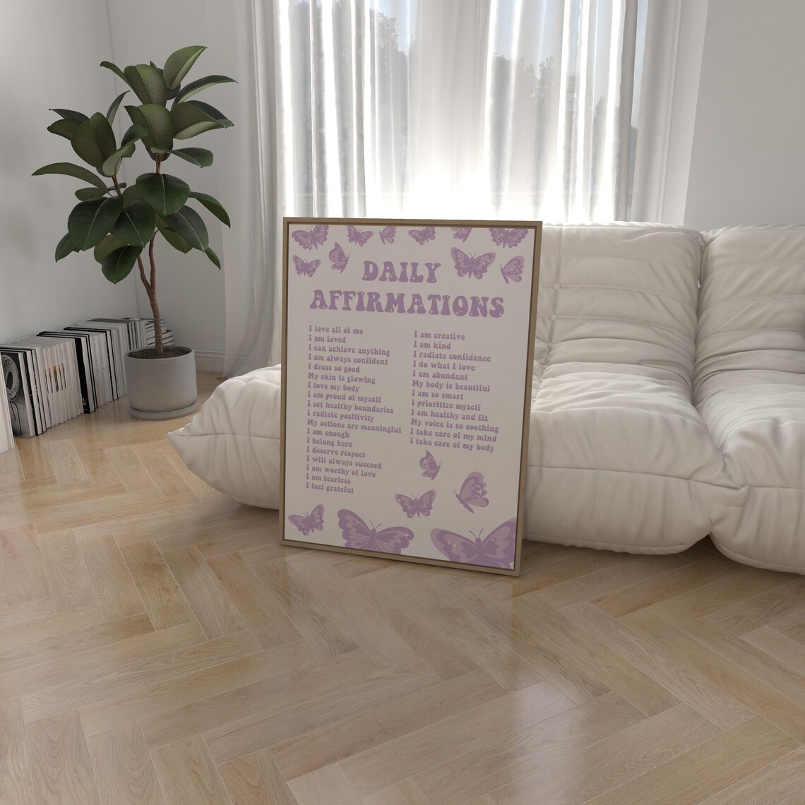 Purple Daily Affirmations Wall Art Print for Bedroom - Image 5