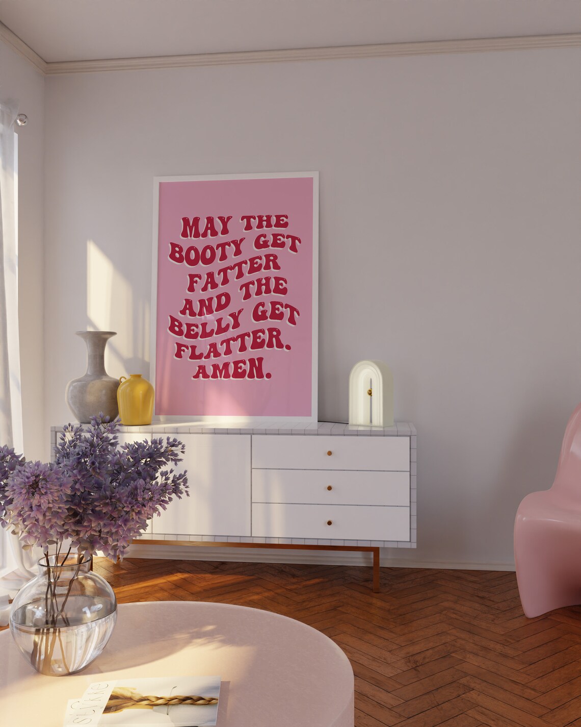 Gym Girl Pink and Red Poster, Trendy Room Decor - Image 2