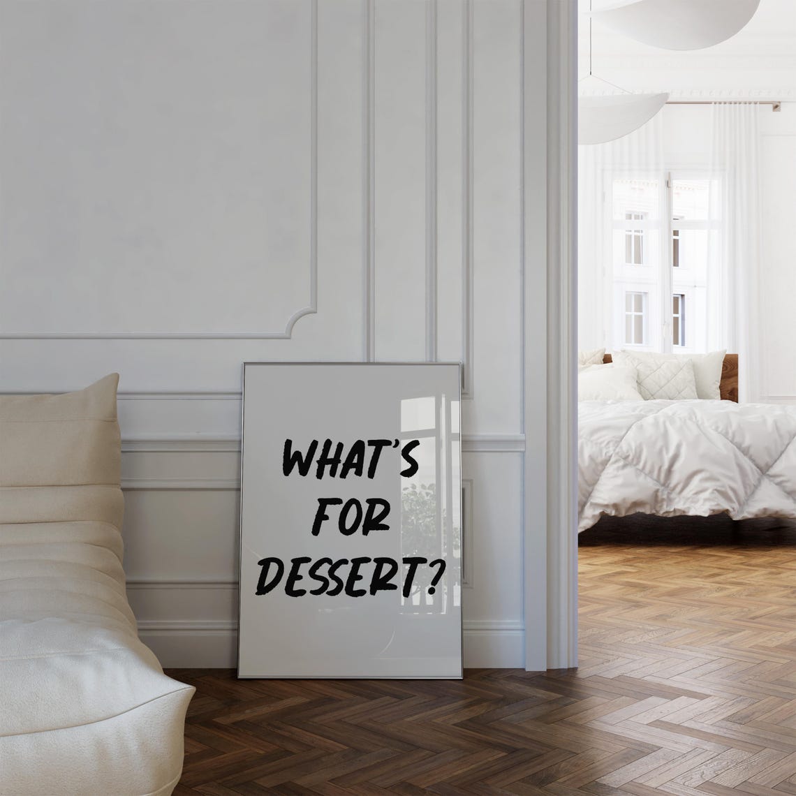 What's For Dessert Black Brush Lettering Modern Kitchen Poster - Image 3