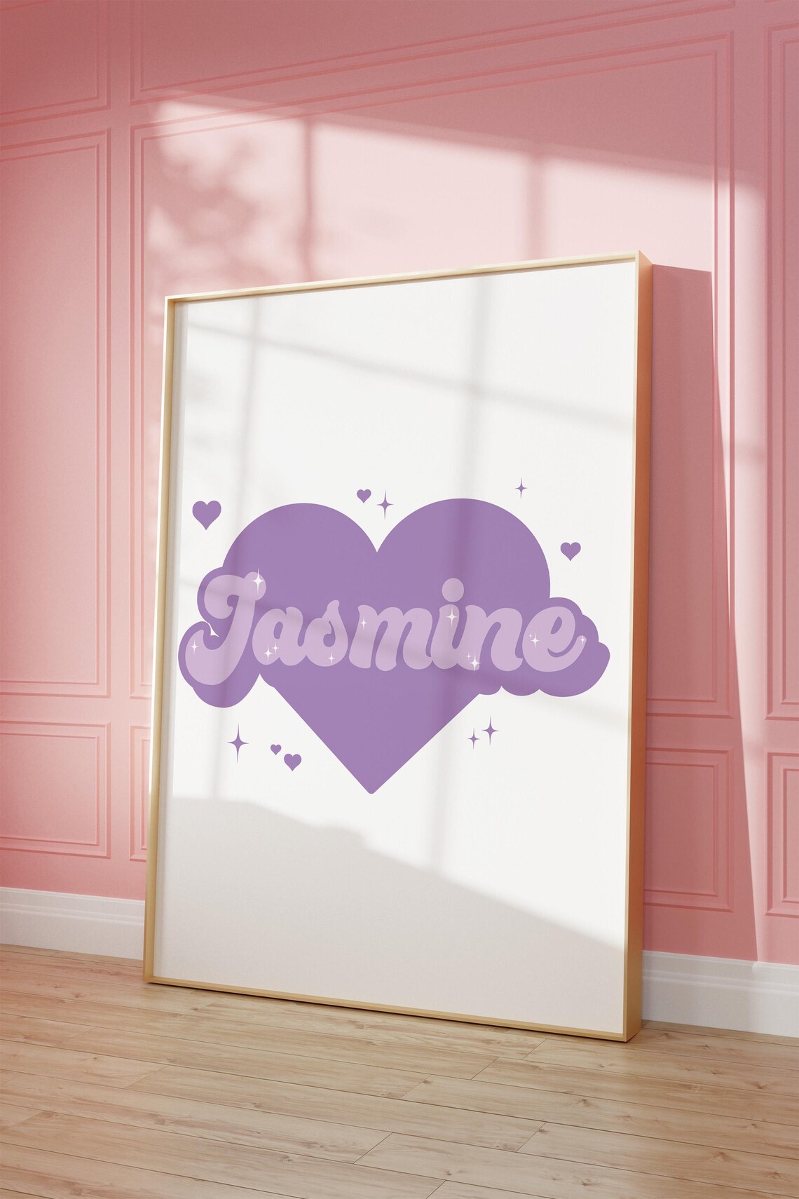 Custom Girl Name Purple Girls Room Decor Art Print - Image 2