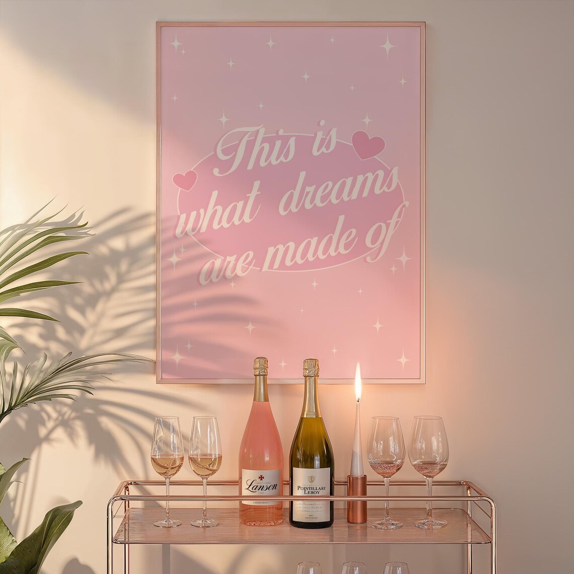 This Is What Dreams Are Made Of Pink Sparkle Quote Wall Poster - Image 6