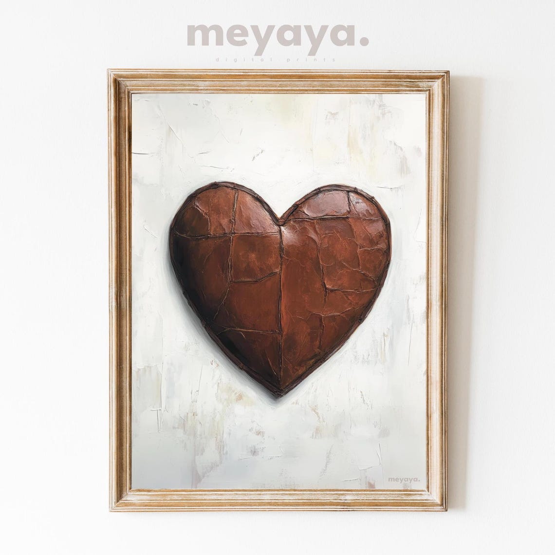 Brown Leather Heart Rustic Vintage Romantic Country Wall Print - Image 6