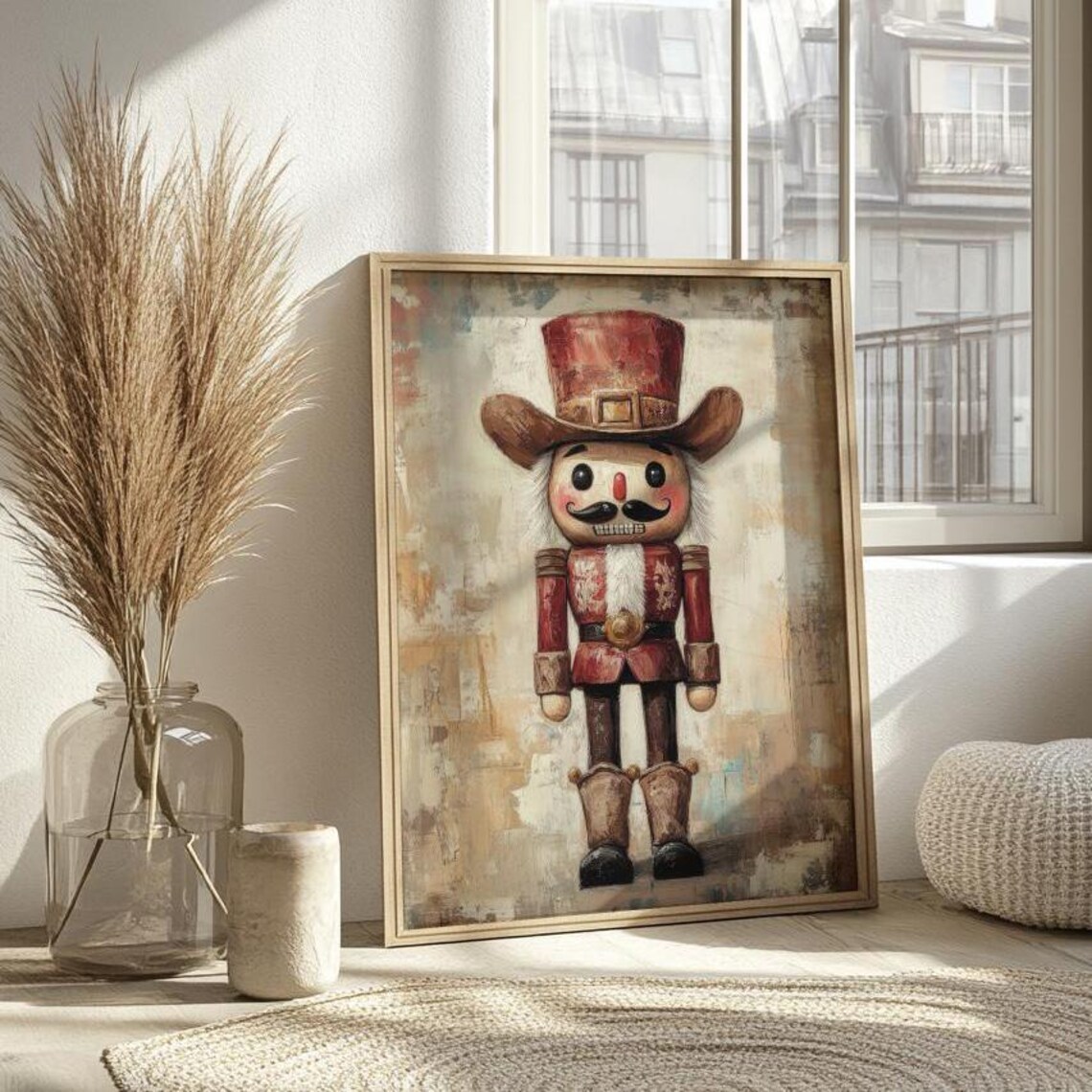 Cowboy Nutcracker Art Print, Texas Holiday Decor - Image 6