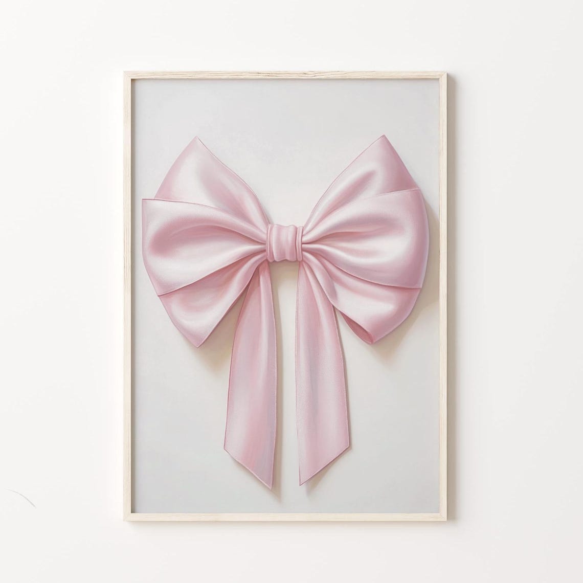 Wide Pink Satin Bow Coquette Preppy Chic Minimalist Art Poster - Image 4