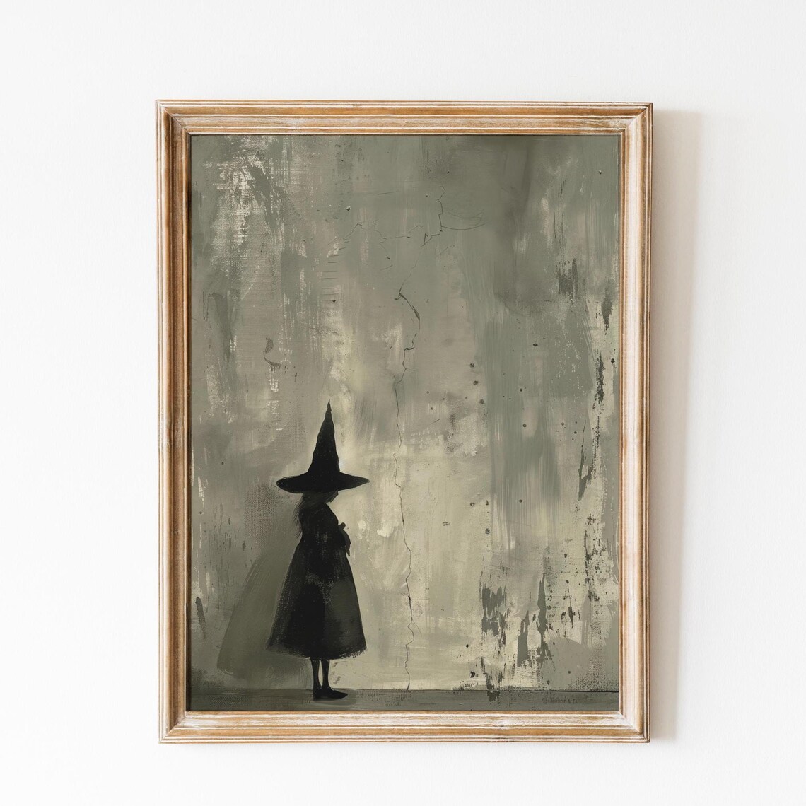 Cute Witchy Halloween Art Print, Dark Academia