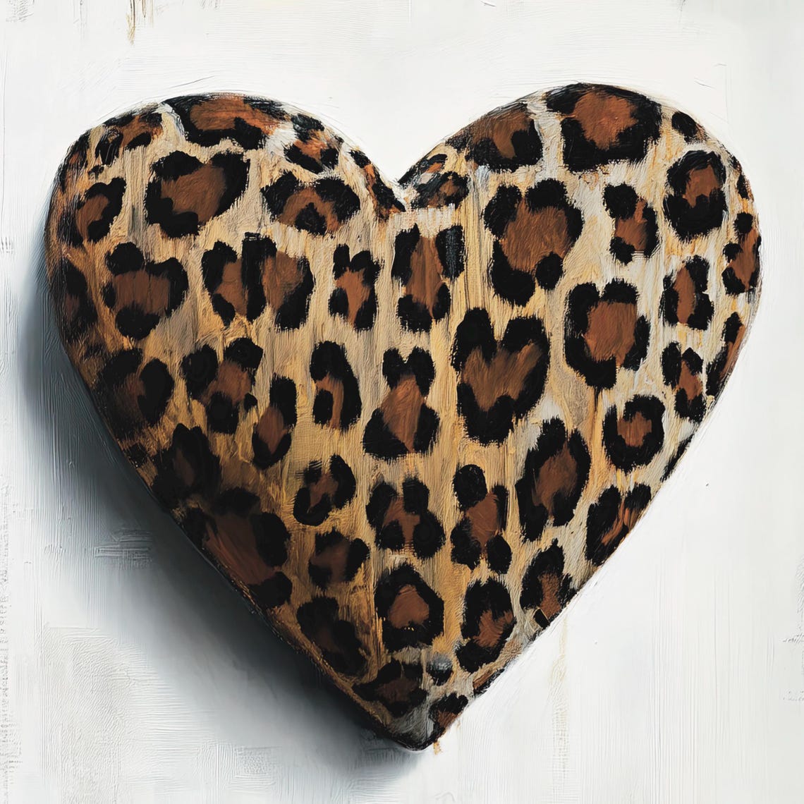 Leopard Heart Bold Funky Vintage Romantic Valentines Wall Print - Image 6