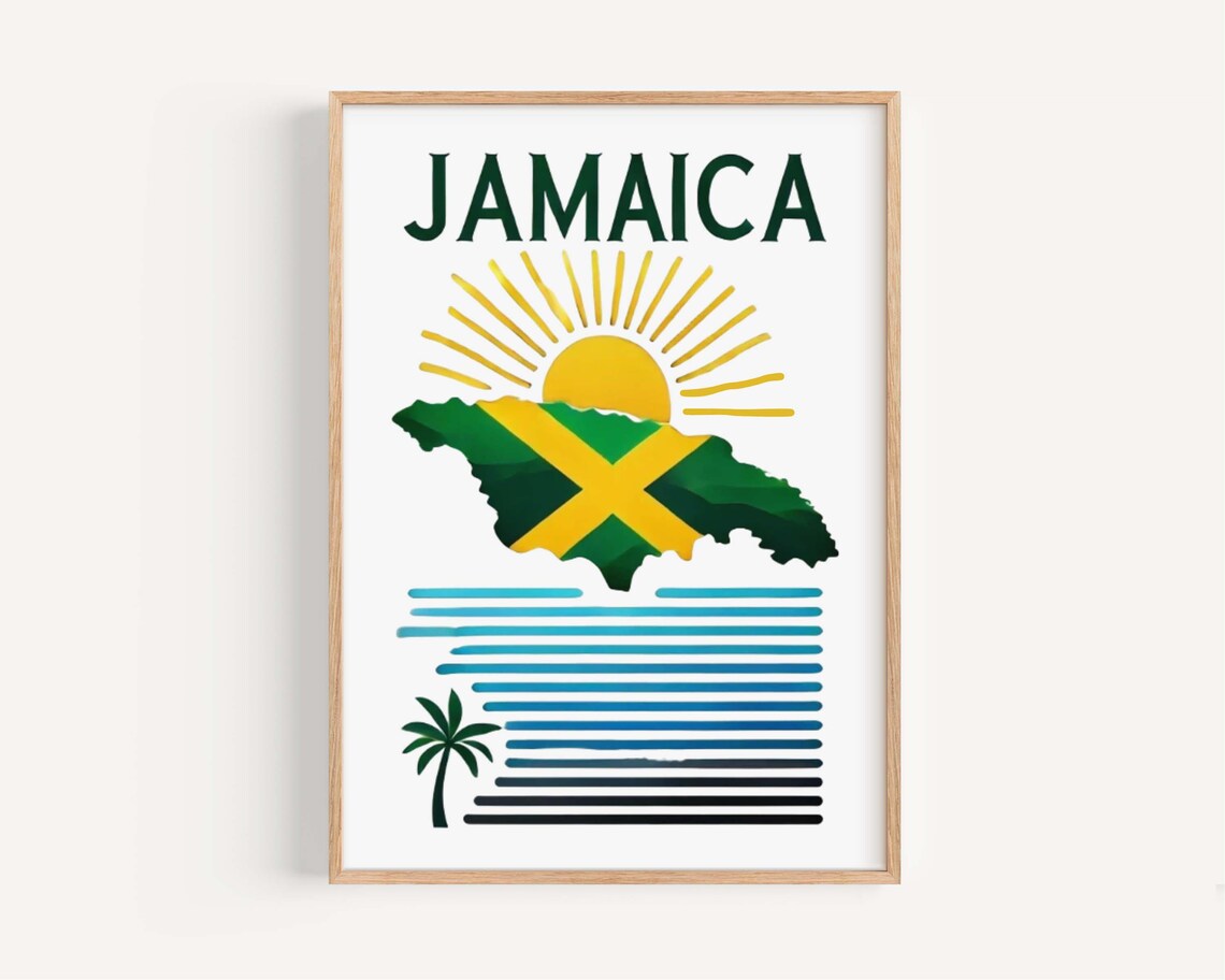 Jamaica Travel Poster, Tropical Island Wall Art