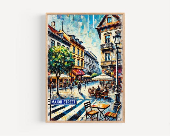 Tihany Hungary Art Print Major Street Travel Poster