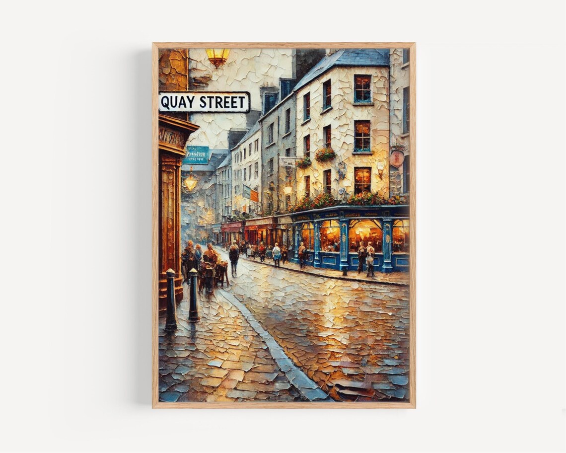 Quay Street Galway Ireland Travel Poster